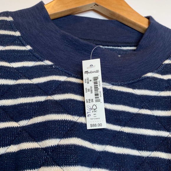 Madewell Quilted Studio Mockneck Sweatshirt M NEW - Picture 8 of 11